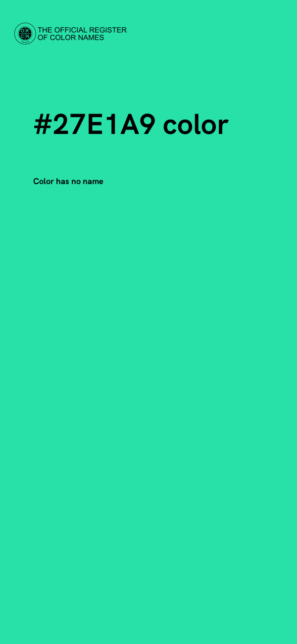 #27E1A9 color image