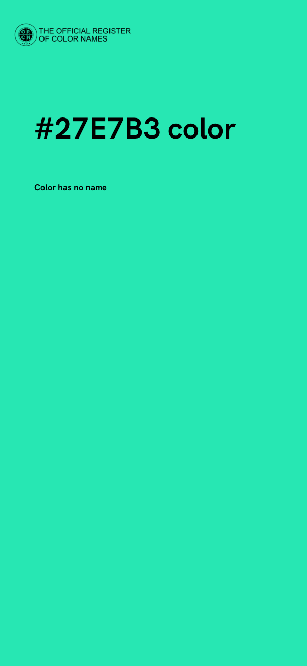 #27E7B3 color image
