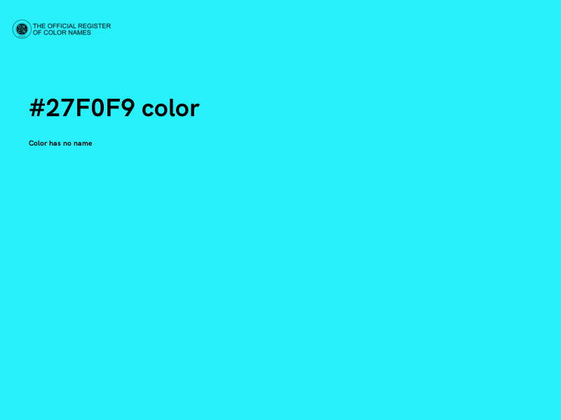 #27F0F9 color image