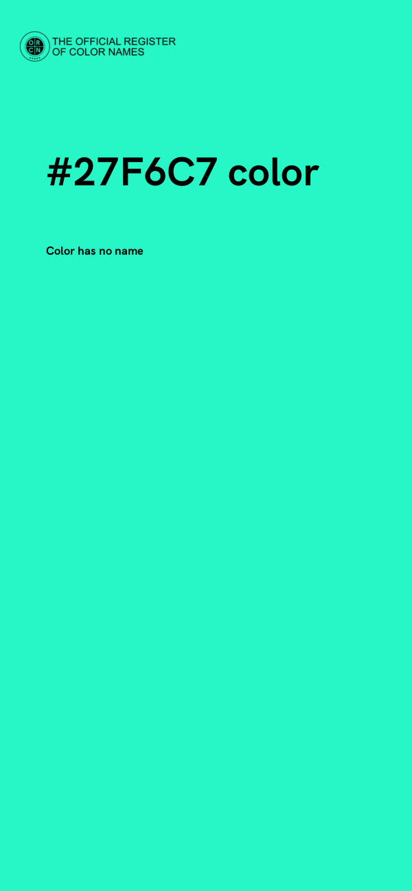 #27F6C7 color image
