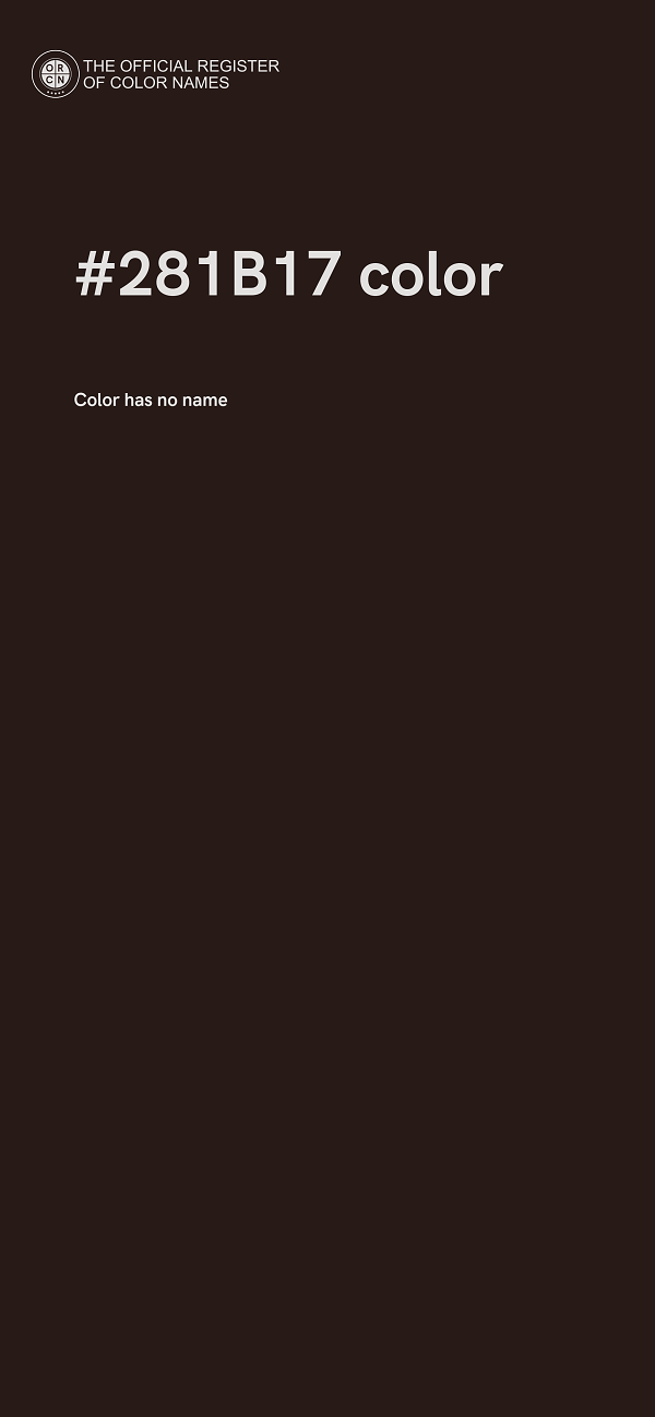 #281B17 color image