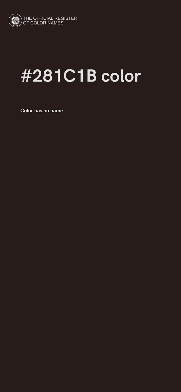 #281C1B color image