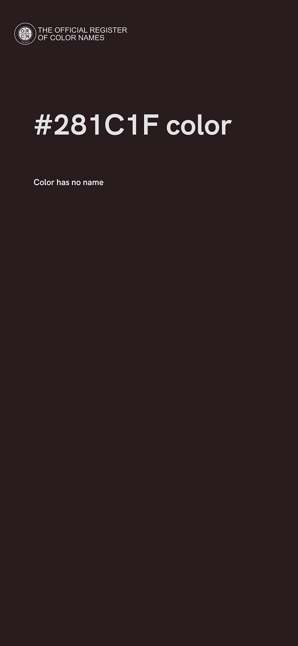 #281C1F color image