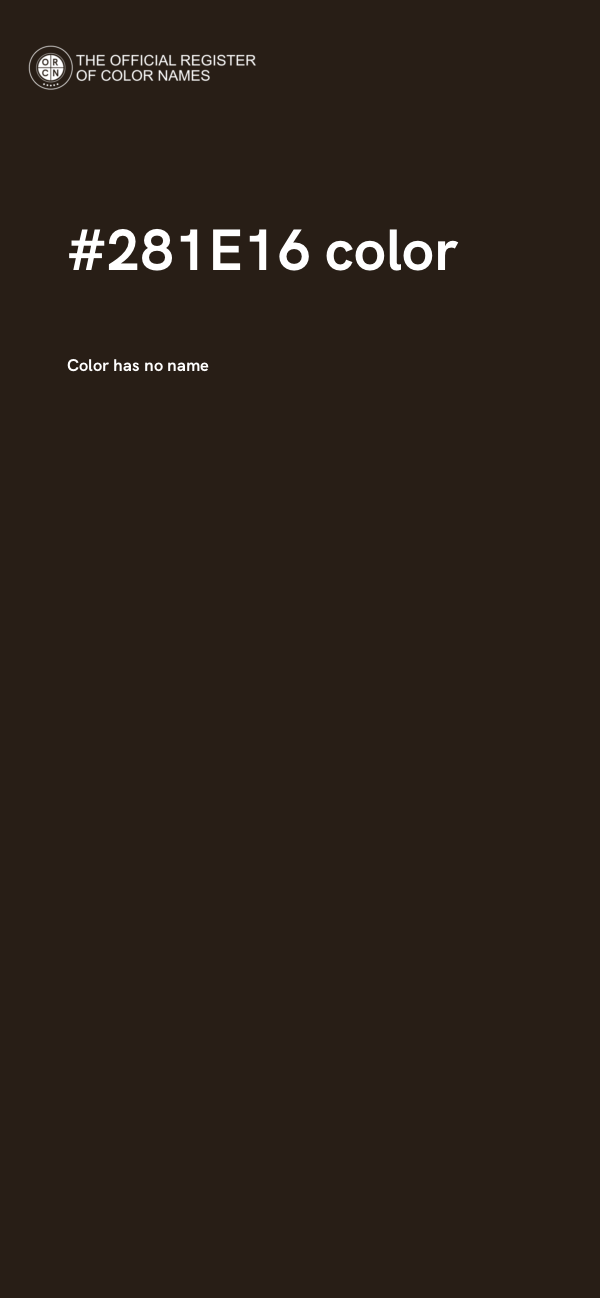 #281E16 color image