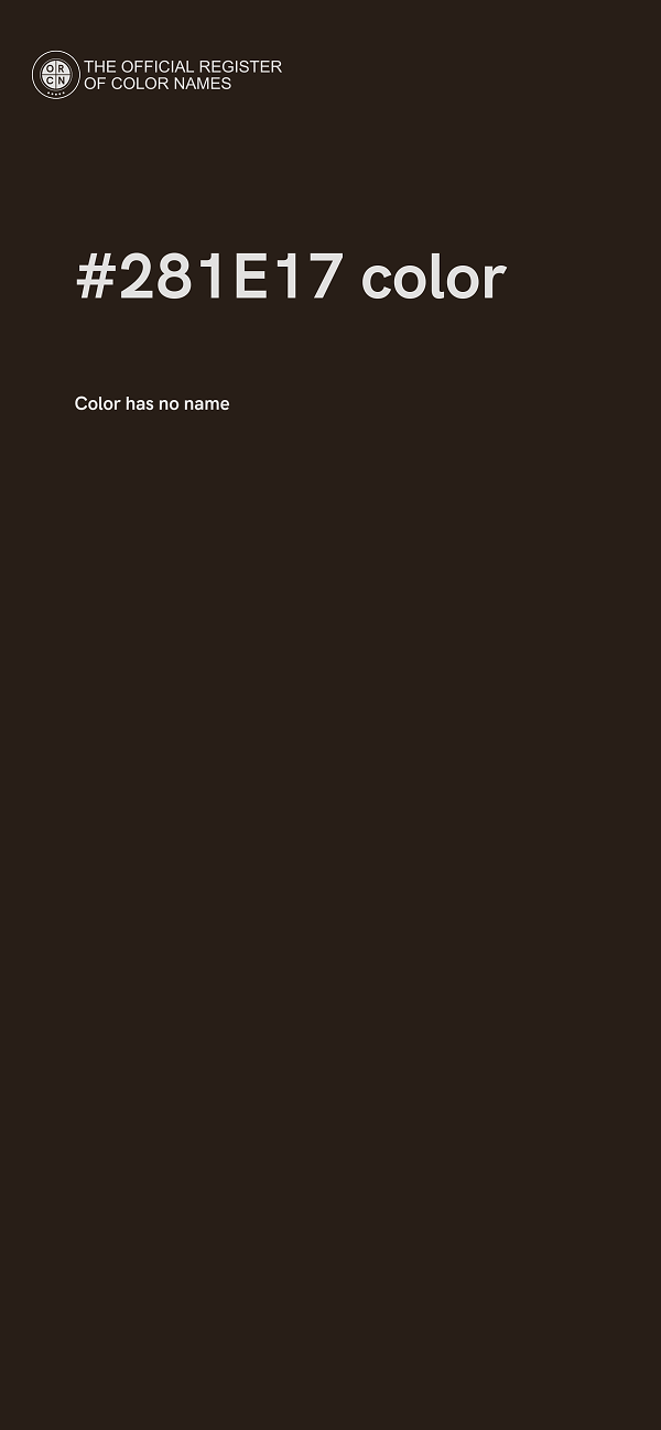 #281E17 color image