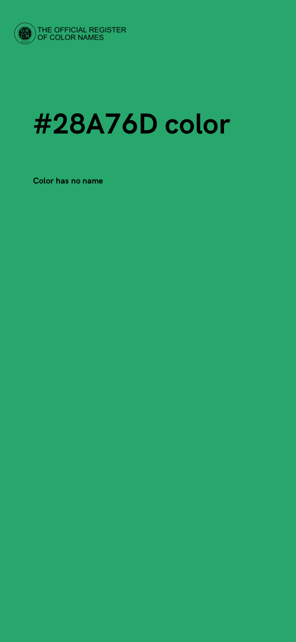 #28A76D color image