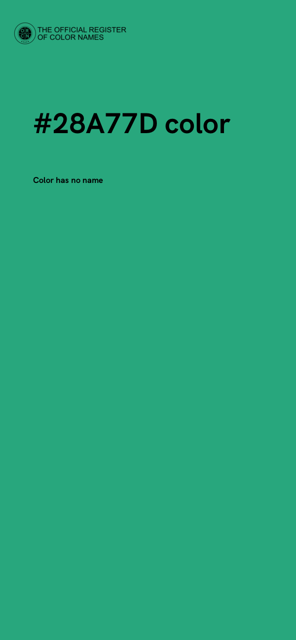 #28A77D color image