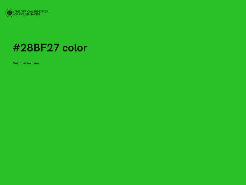 #28BF27 color image