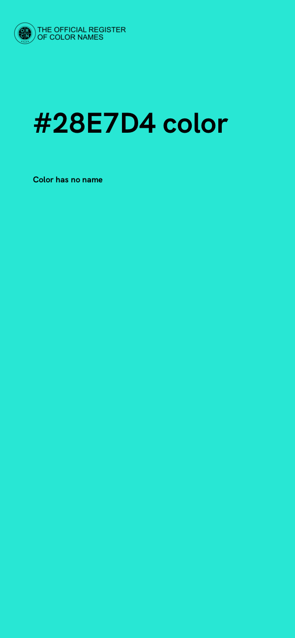 #28E7D4 color image