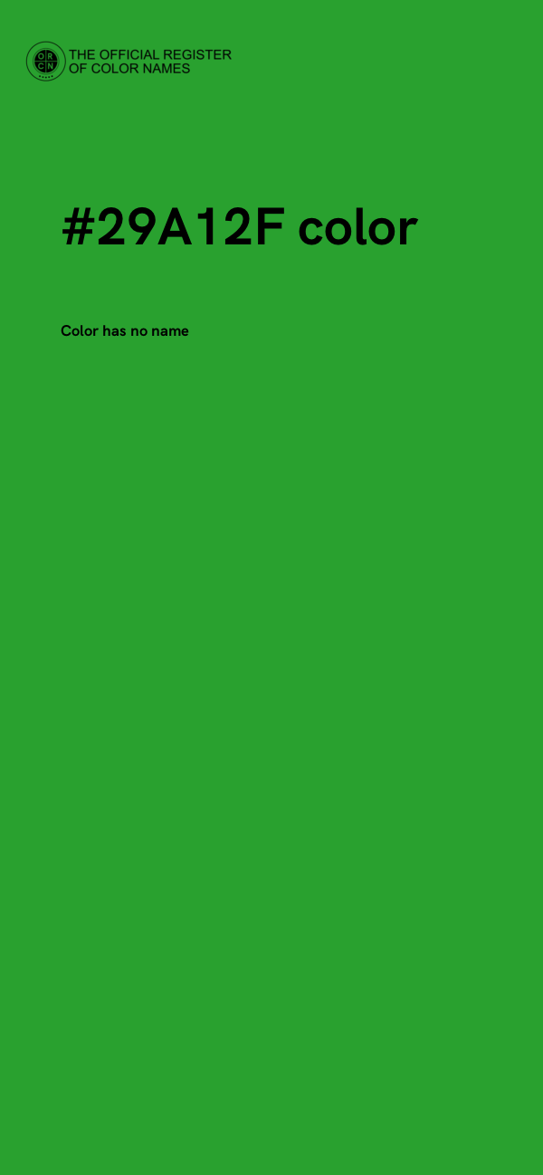 #29A12F color image