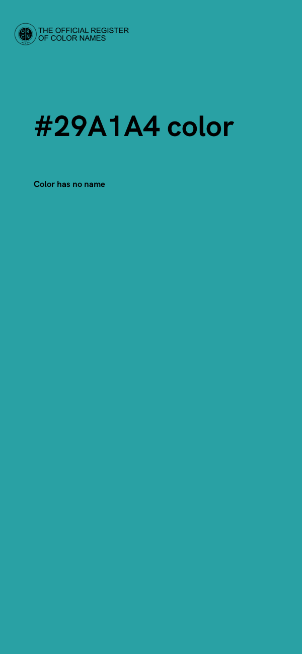 #29A1A4 color image