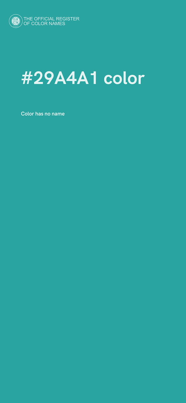 #29A4A1 color image