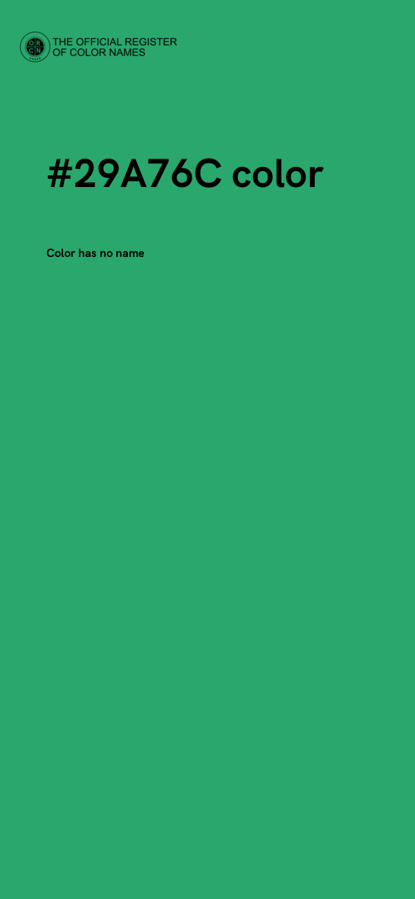 #29A76C color image