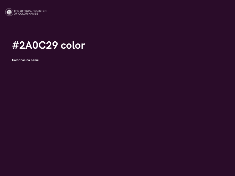 #2A0C29 color image