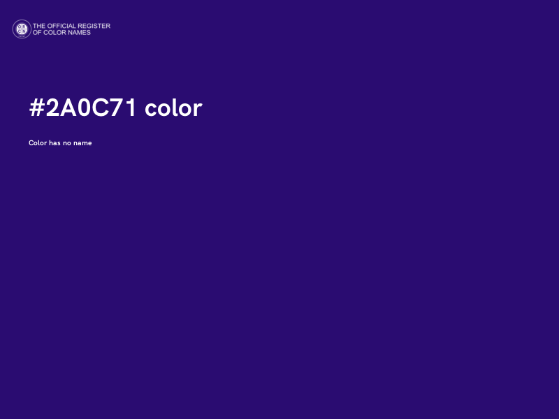 #2A0C71 color image