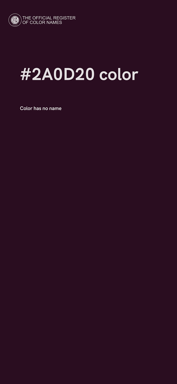 #2A0D20 color image