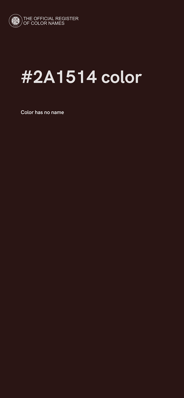 #2A1514 color image
