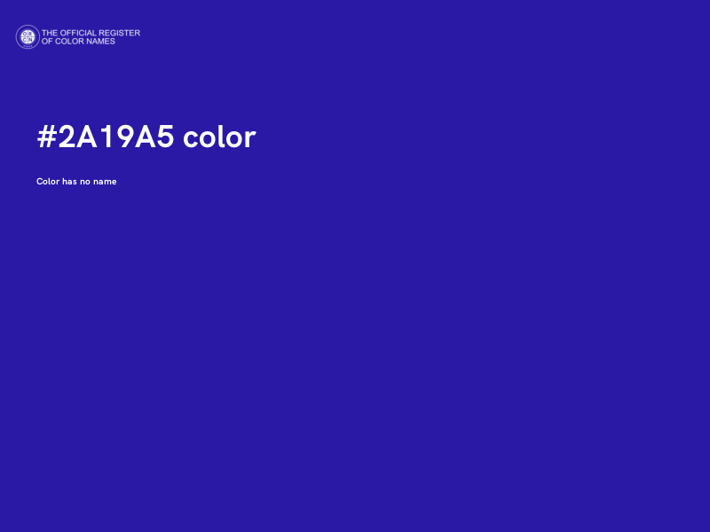 #2A19A5 color image