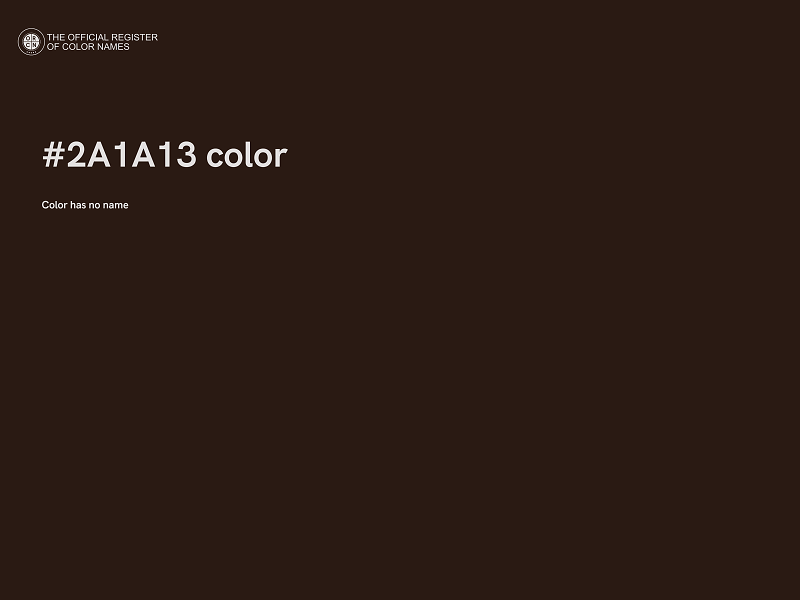 #2A1A13 color image