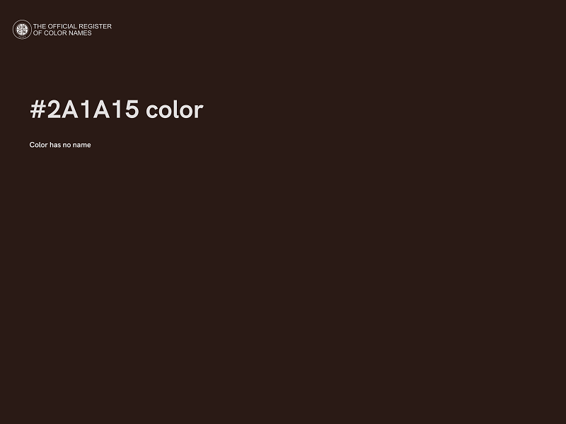 #2A1A15 color image