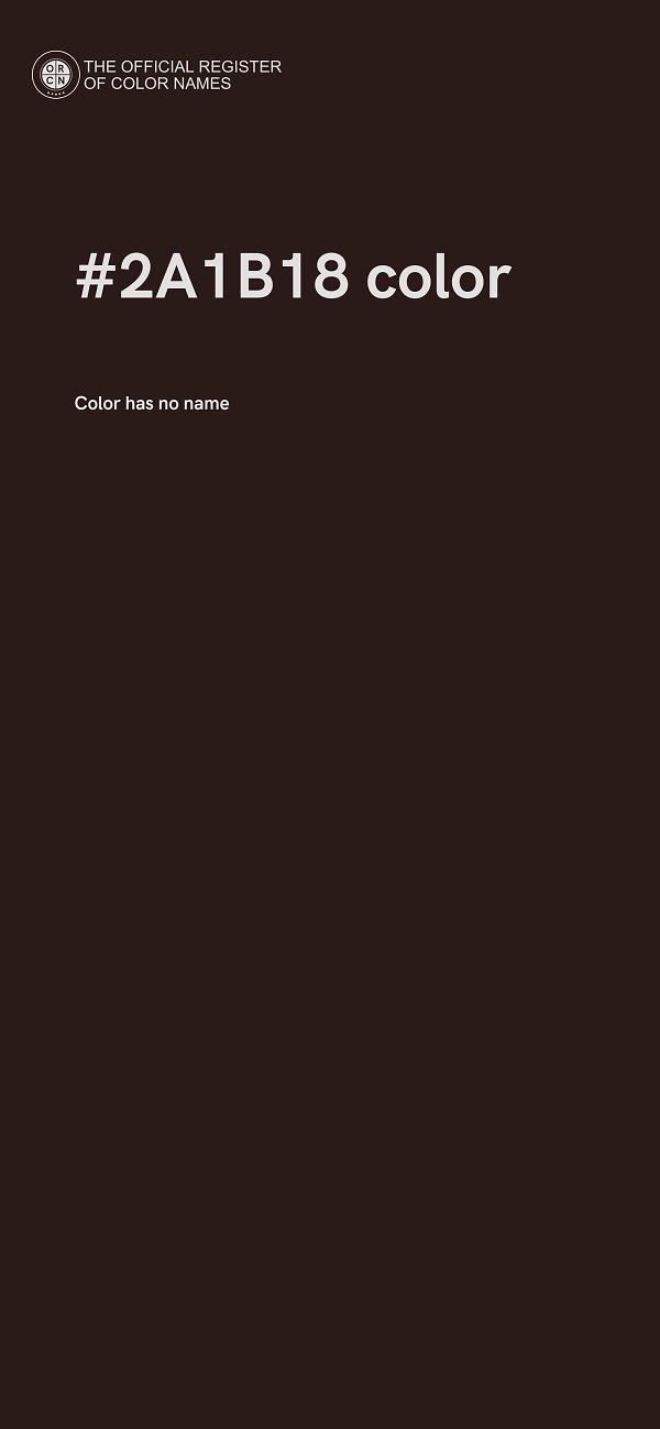 #2A1B18 color image