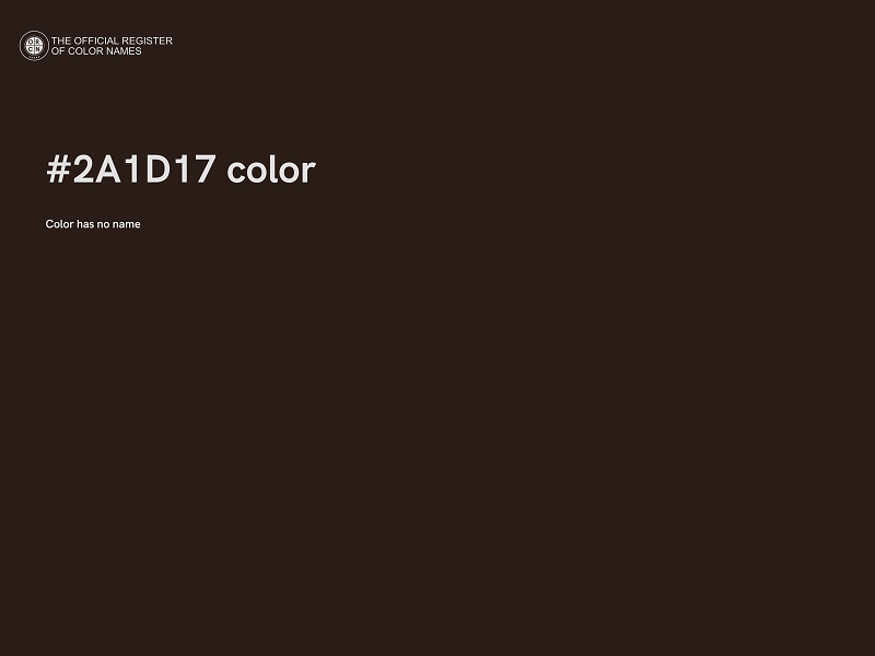 #2A1D17 color image