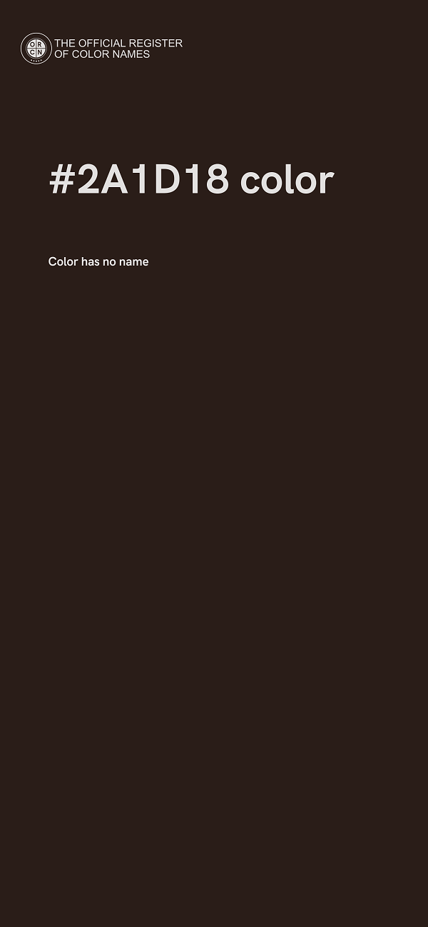 #2A1D18 color image