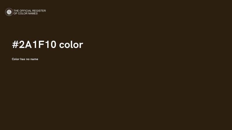 #2A1F10 color image