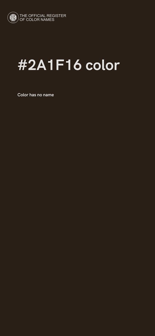 #2A1F16 color image