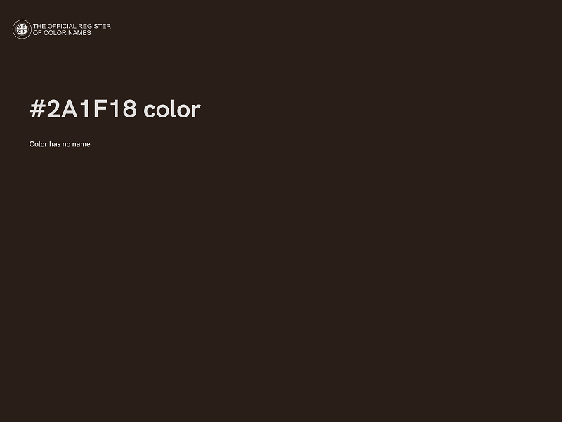 #2A1F18 color image