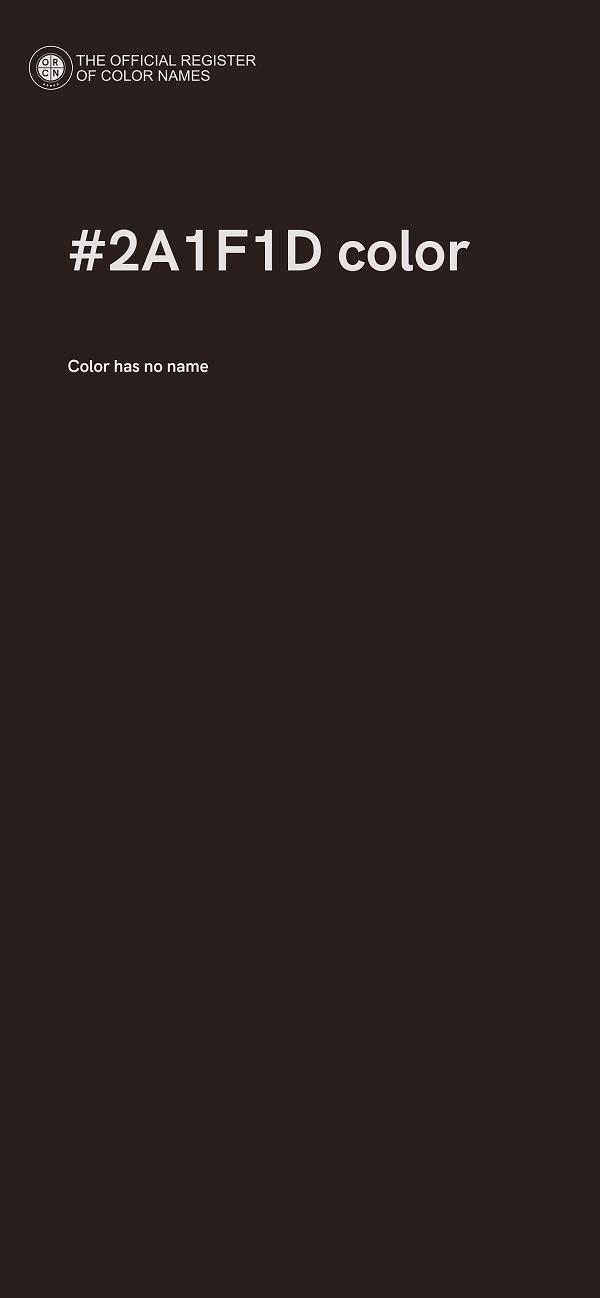 #2A1F1D color image
