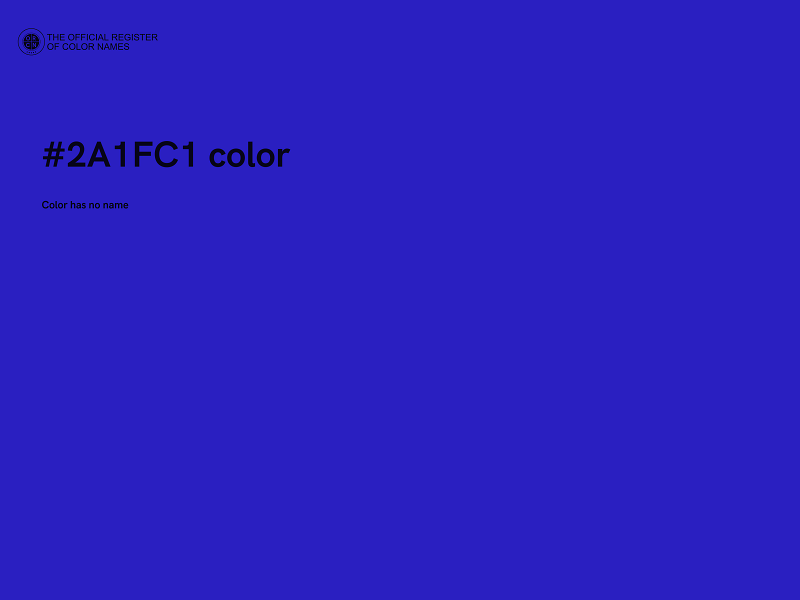 #2A1FC1 color image