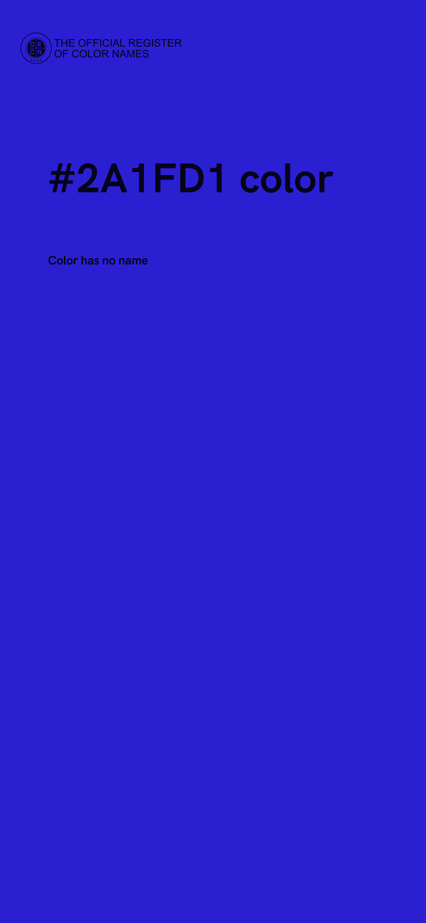 #2A1FD1 color image
