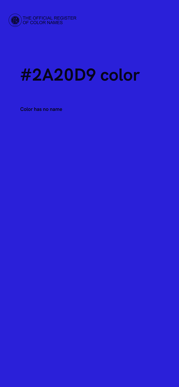 #2A20D9 color image