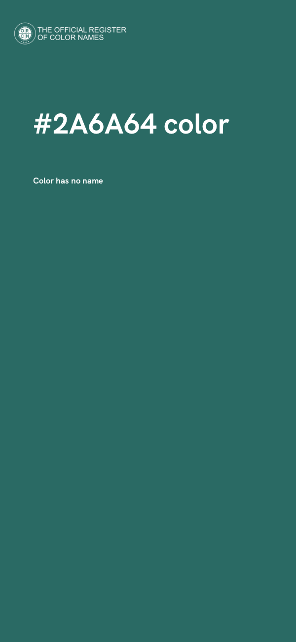 #2A6A64 color image