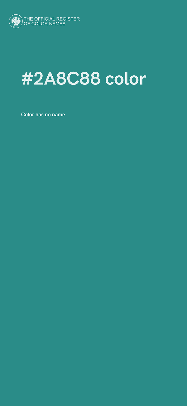 #2A8C88 color image