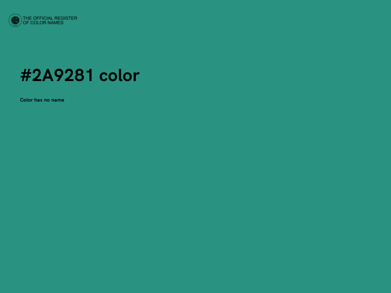 #2A9281 color image