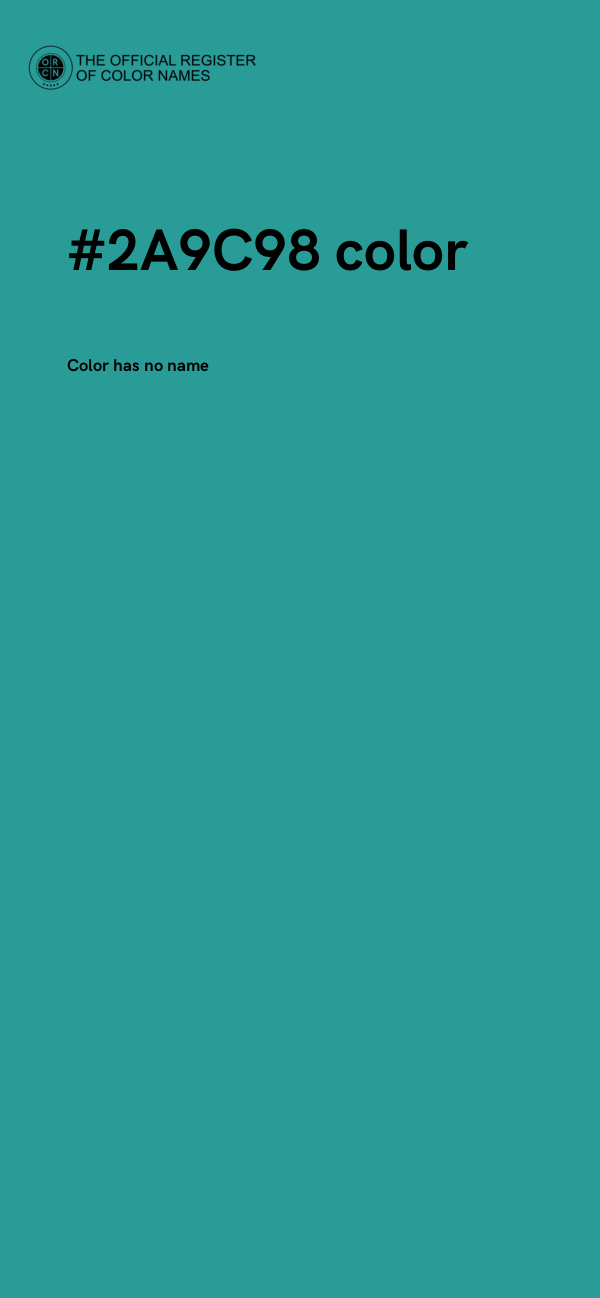 #2A9C98 color image