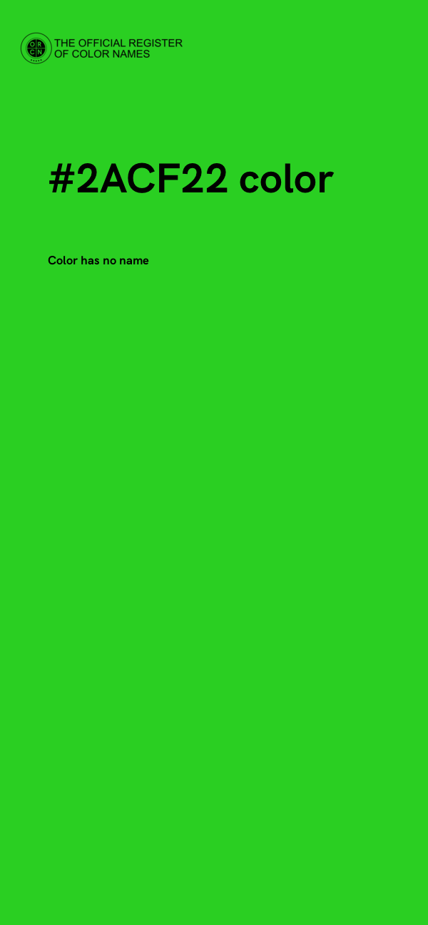 #2ACF22 color image
