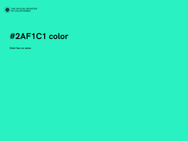 #2AF1C1 color image