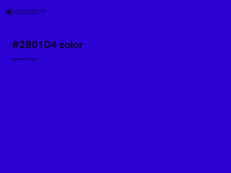 #2B01D4 color image