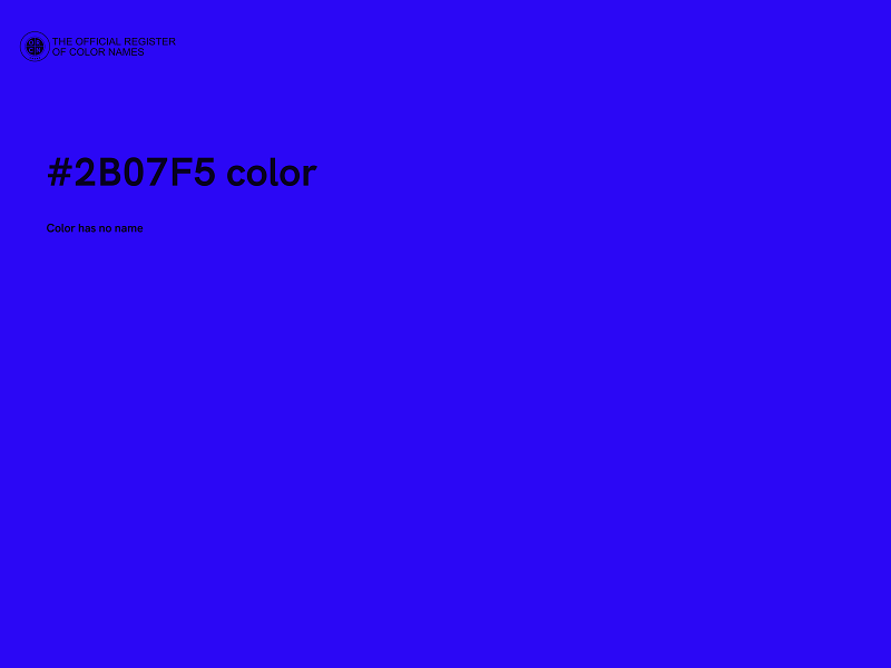 #2B07F5 color image