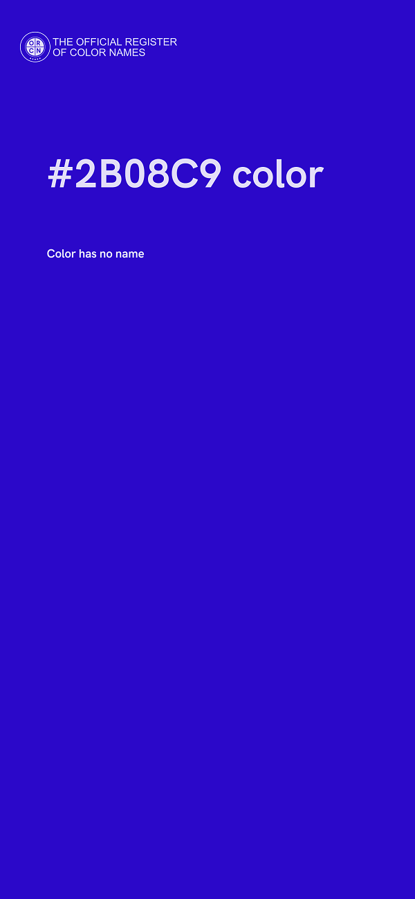 #2B08C9 color image
