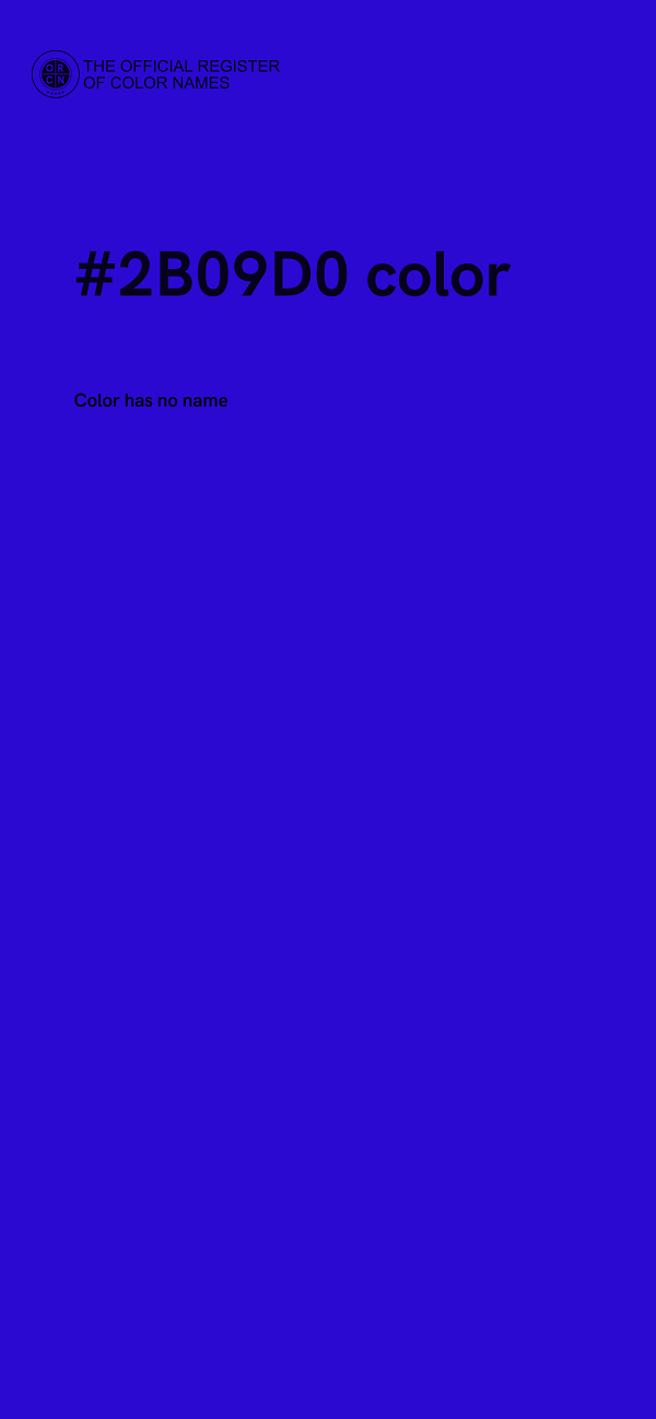 #2B09D0 color image