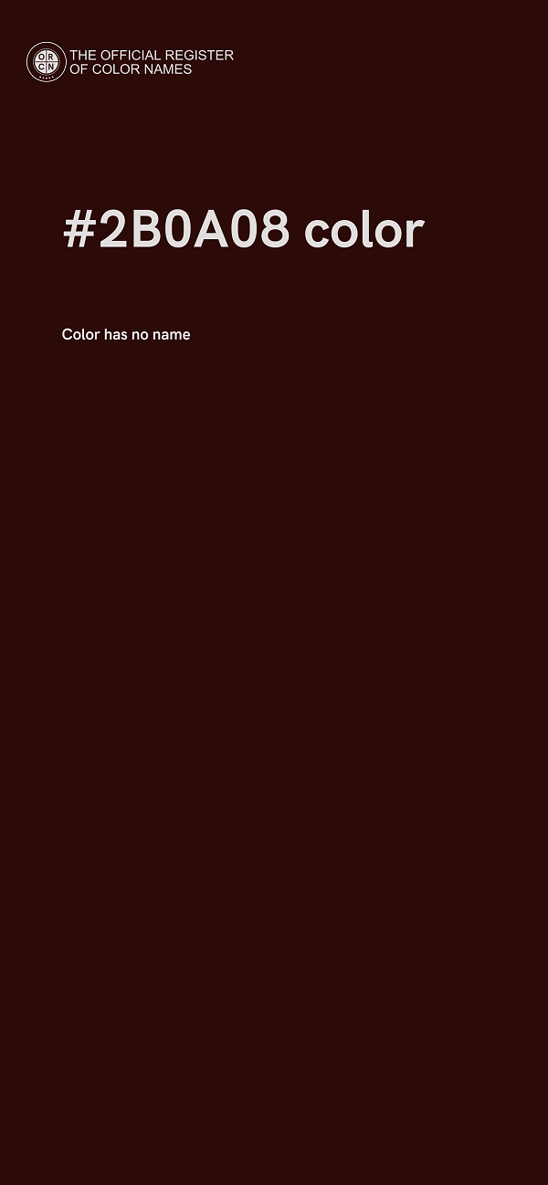 #2B0A08 color image