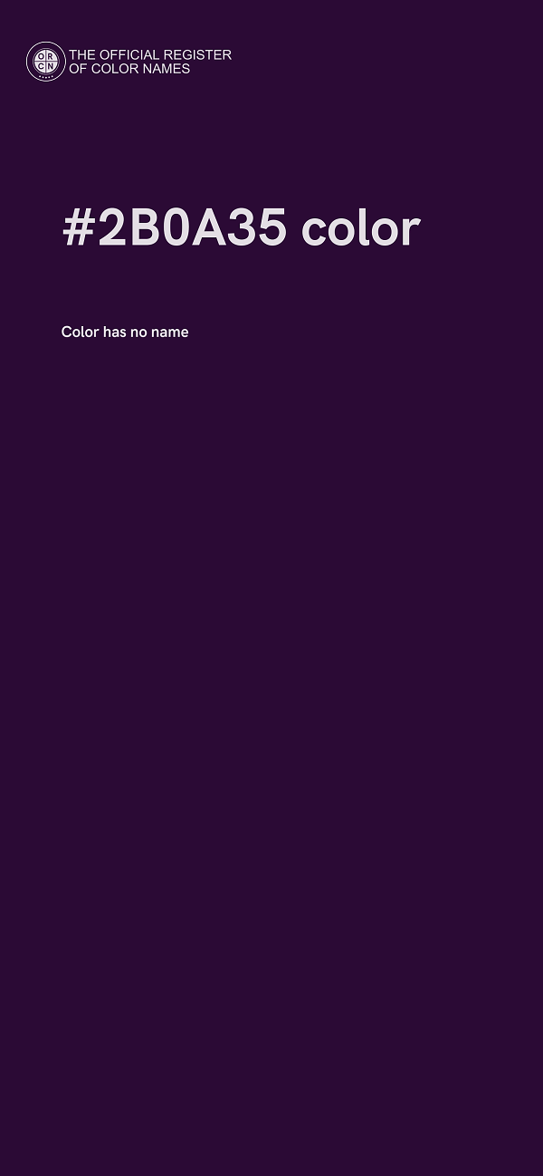#2B0A35 color image