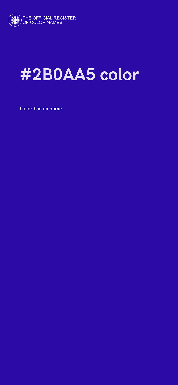 #2B0AA5 color image