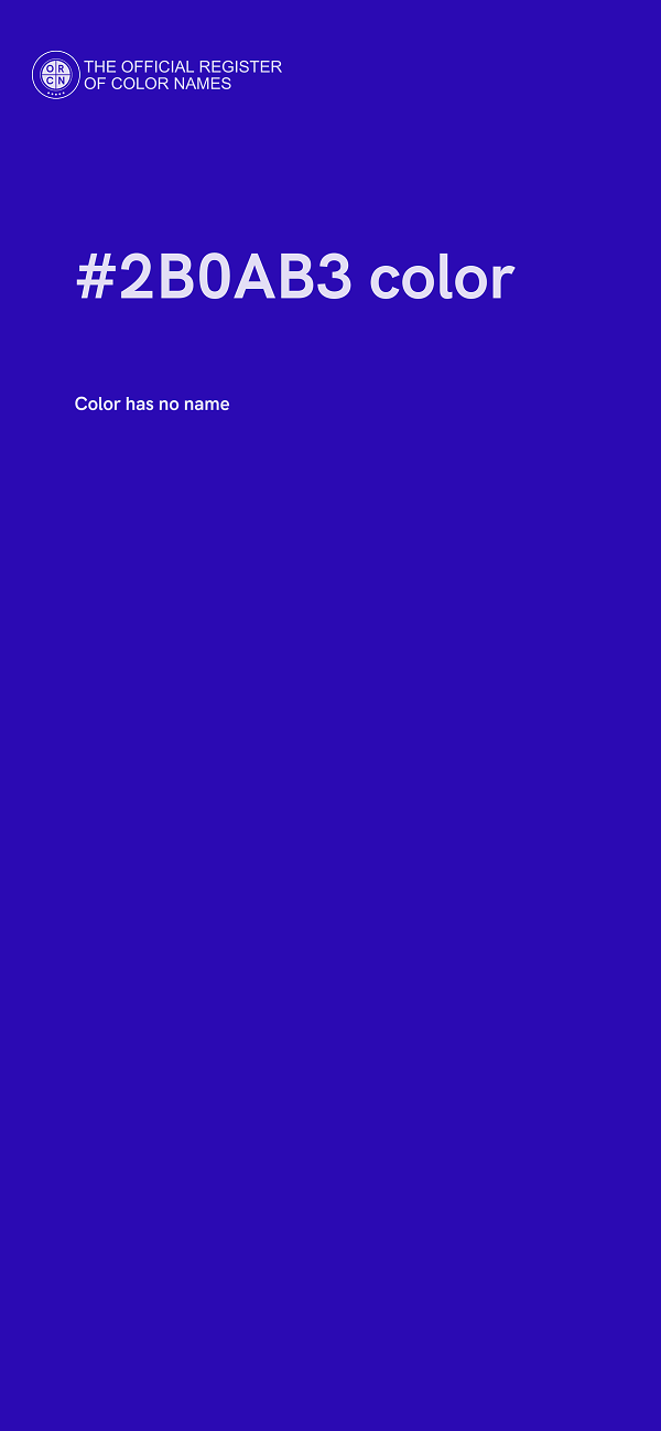 #2B0AB3 color image