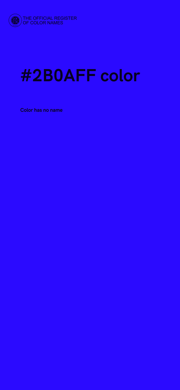 #2B0AFF color image