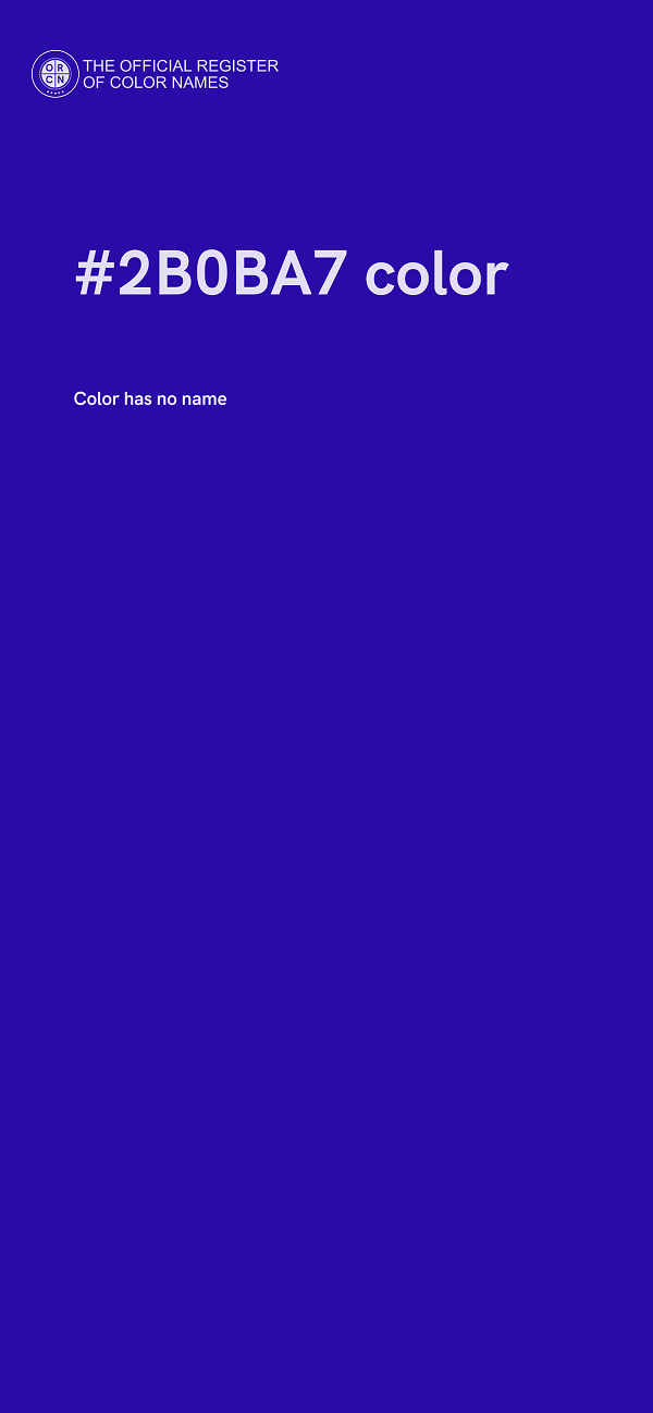 #2B0BA7 color image